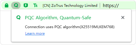 Supports Post-Quantum Cryptography HTTPS