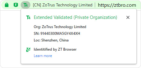 Website trusted identity